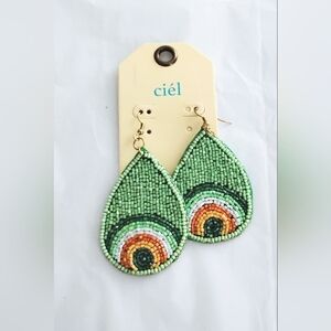 Green Beaded Earrings